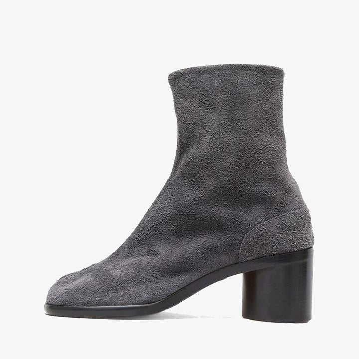 Gray Suede Split-Toe Ankle Boots - Arno Conti Shoe