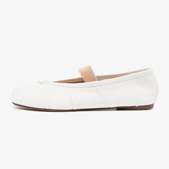 Split-toe Ballerina Shoes in Ivory White - Arno Conti Shoe