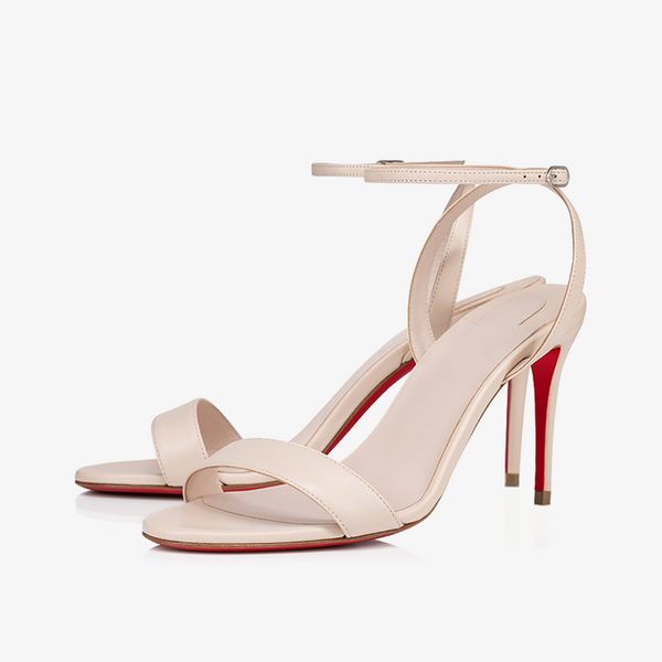 Elegant Beige Calf Leather Strappy Sandal