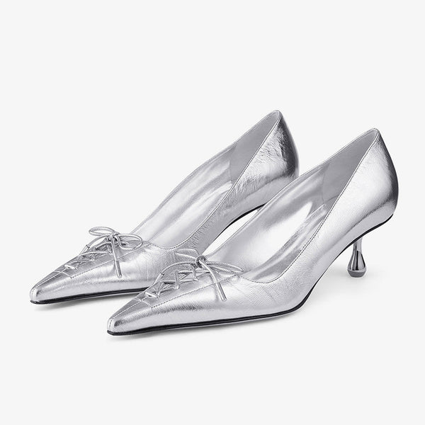 Vintage Metallic Leather Pumps