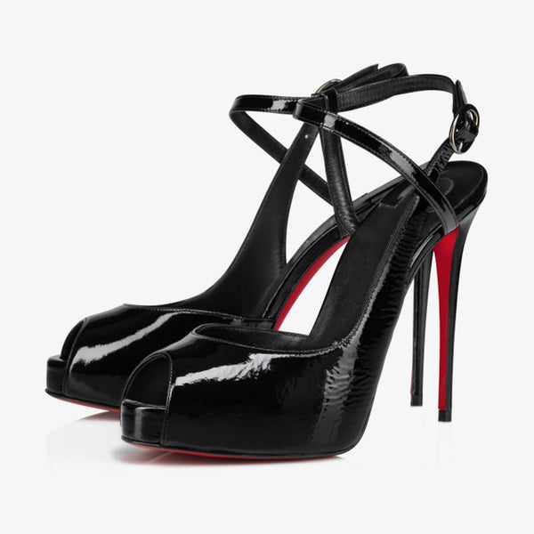 Black Calf Leather Stiletto Pumps