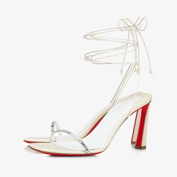 Eye-catching Ivory Crepe Satin Sandal