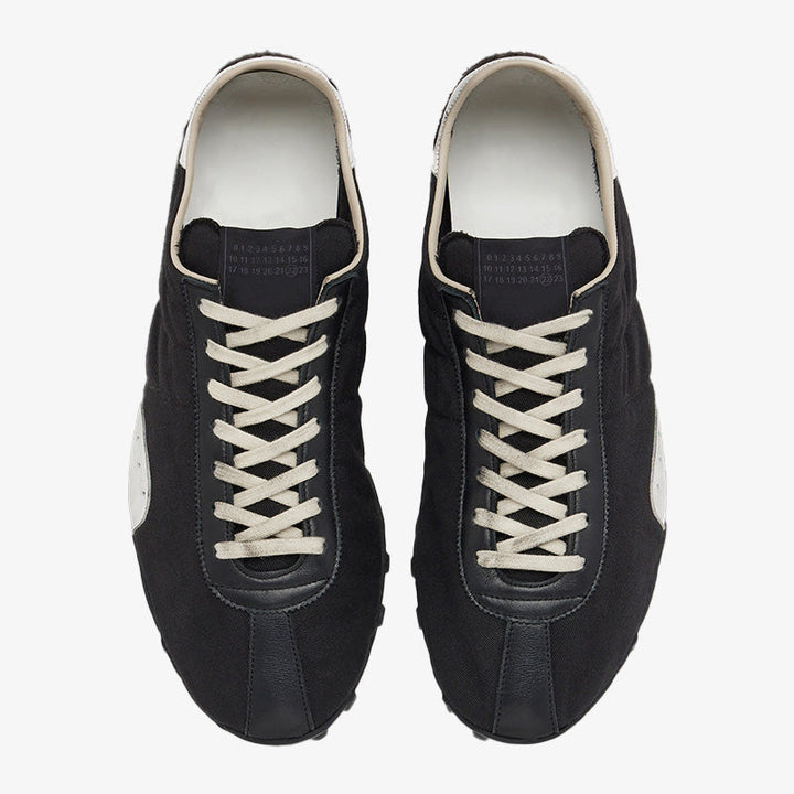 Black Vintage-Inspired Low Top Sneakers - Arno Conti Shoe