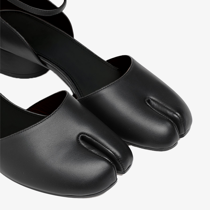 Split-toe Smooth Calf Leather Flats Sandals - Arno Conti Shoe