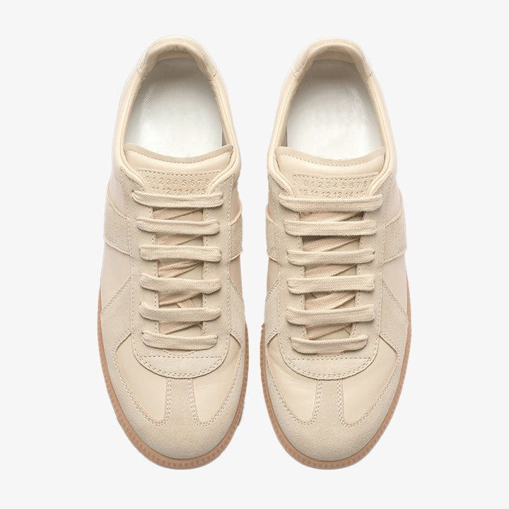 Beige Leather with Suede Sneakers - Arno Conti Shoe