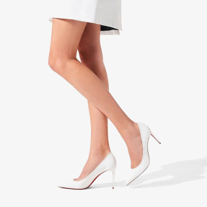 Stylish White Patent Leather Sporty Pump - ARNO CONTI