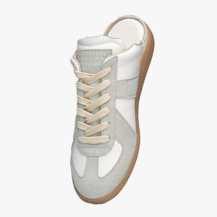 Mint Green and White Leather Sneakers - Arno Conti Shoe