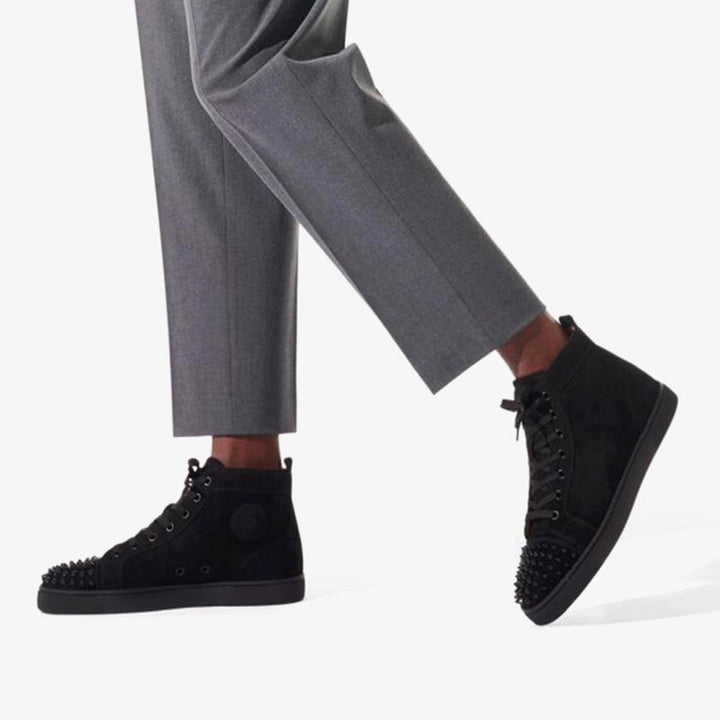 Spikes Suede Flat High-top Sneakers - ARNO CONTI