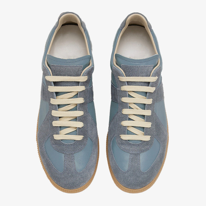 Iconic Blue Leather and Suede Sneakers - Arno Conti Shoe