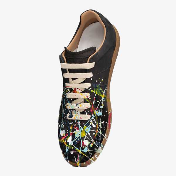 Timeless Elegance Leather and Suede Black Sneakers - Arno Conti Shoe