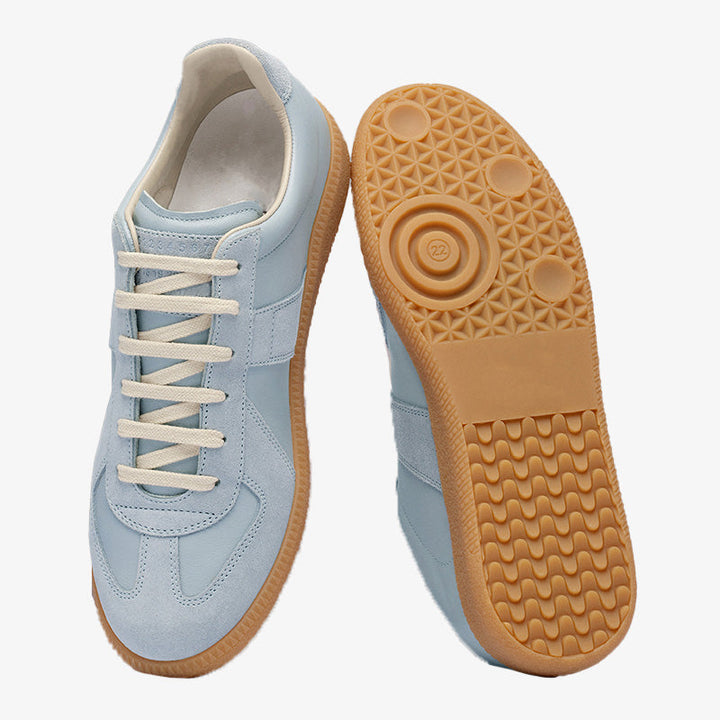 Blue Leather and Suede Sneakers - Arno Conti Shoe