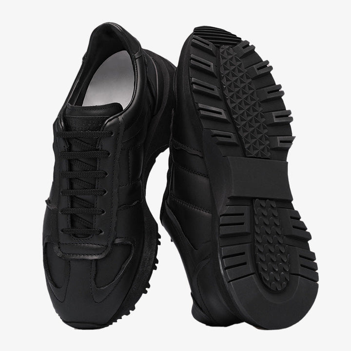 Calfskin Sneakers with Black Layered Sole - Arno Conti Shoe