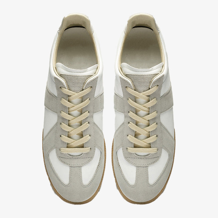 Dirty White Leather and Suede Sneakers - Arno Conti Shoe