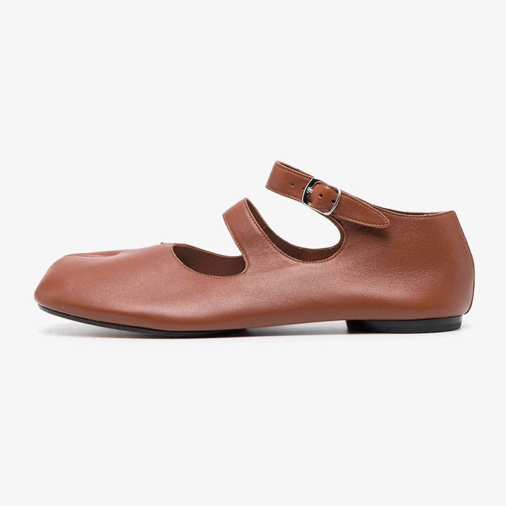 Split-toe Ankle-Strap Ballerina Shoes - Arno Conti Shoe
