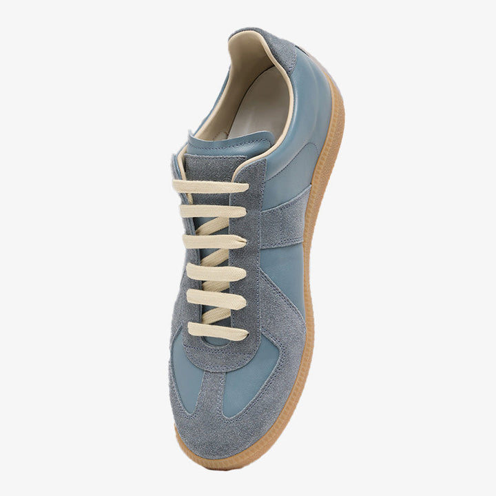 Iconic Blue Leather and Suede Sneakers - Arno Conti Shoe