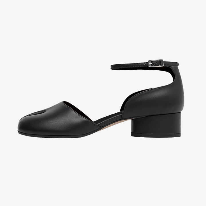 Split-toe Smooth Calf Leather Flats Sandals - Arno Conti Shoe