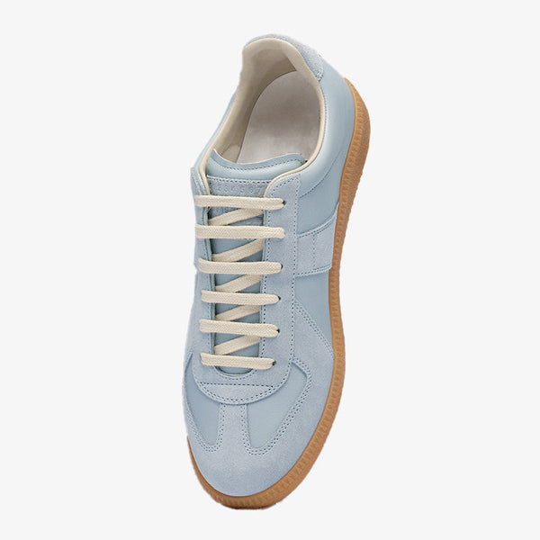 Blue Leather and Suede Sneakers - Arno Conti Shoe