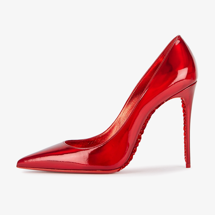 Red Patent Stiletto Pump Sparkling Sole - ARNO CONTI