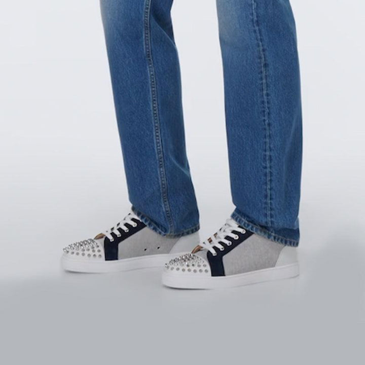 Studded Mesh Lace-Up Sneakers - ARNO CONTI