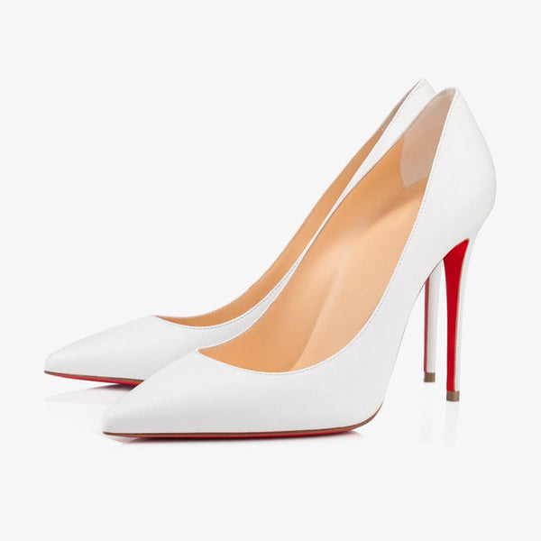 Classic White Leather Pumps