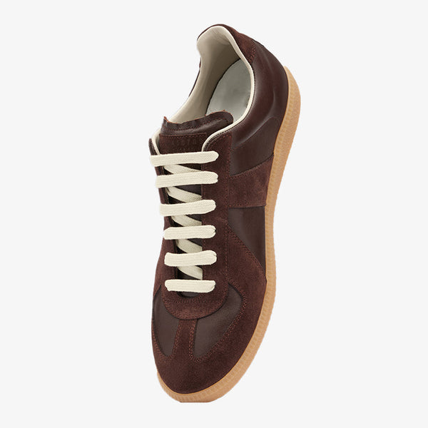 Cocoa Leather with Suede Sneakers - Arno Conti Shoe