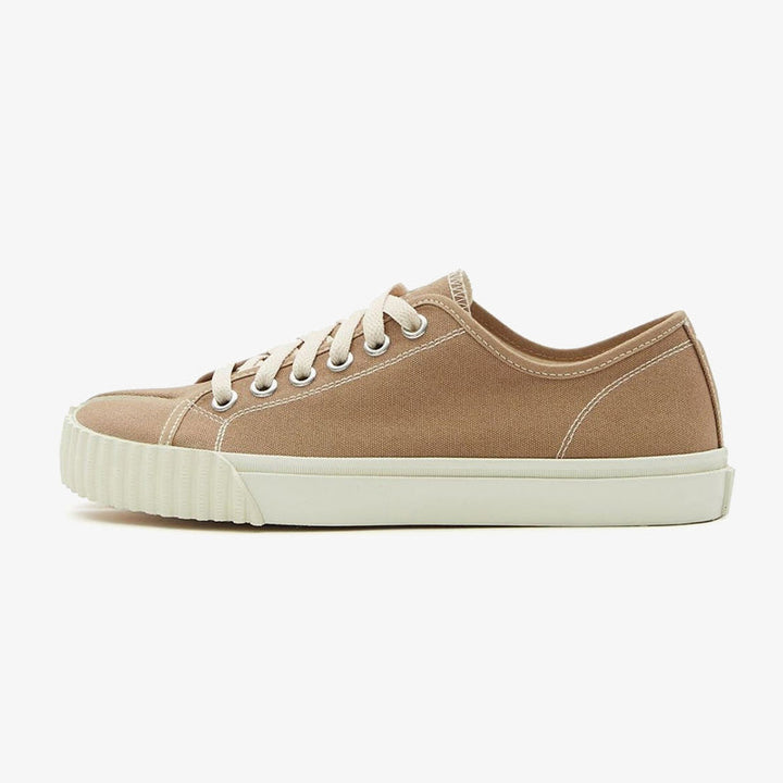 Camel Beige Split-toe Low-Top Sneakers - Arno Conti Shoe