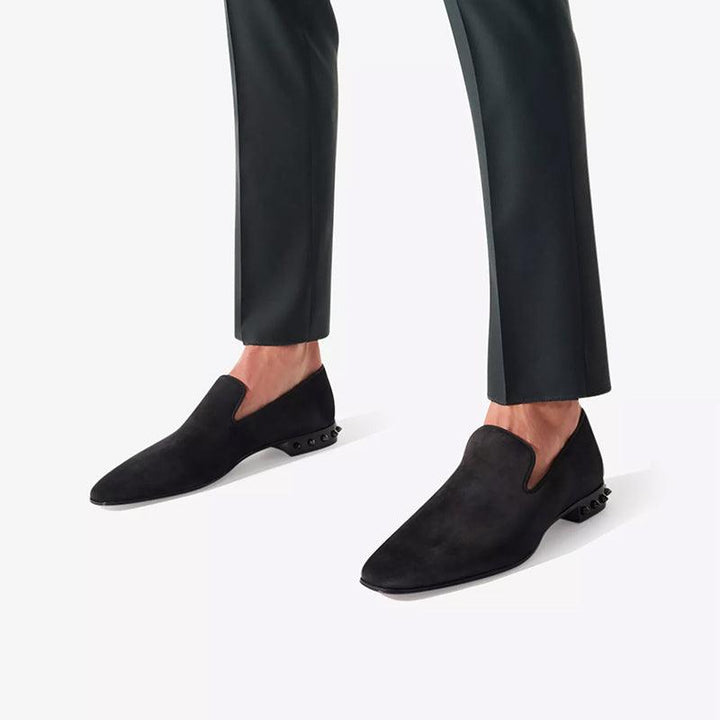 Suede Loafers with Metal Studs - ARNO CONTI