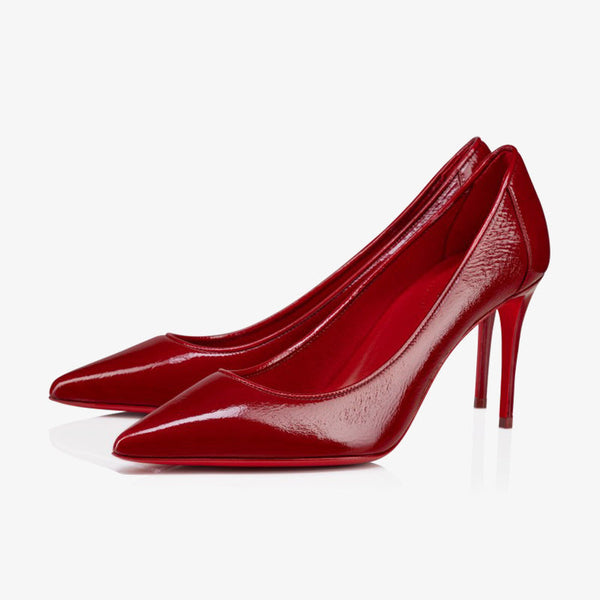 Red Patent Leather Pointed-Toe Pumps