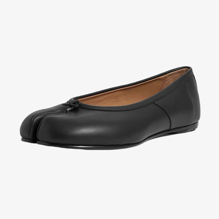 Black Split-toe Mules with Knot Detail - Arno Conti Shoe