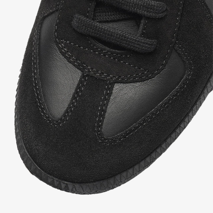 Deep Black Leather and Suede Sneakers - Arno Conti Shoe