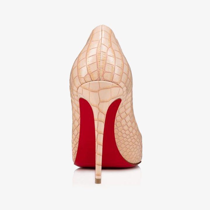 Beige Embossed Mock Croc Pump - ARNO CONTI