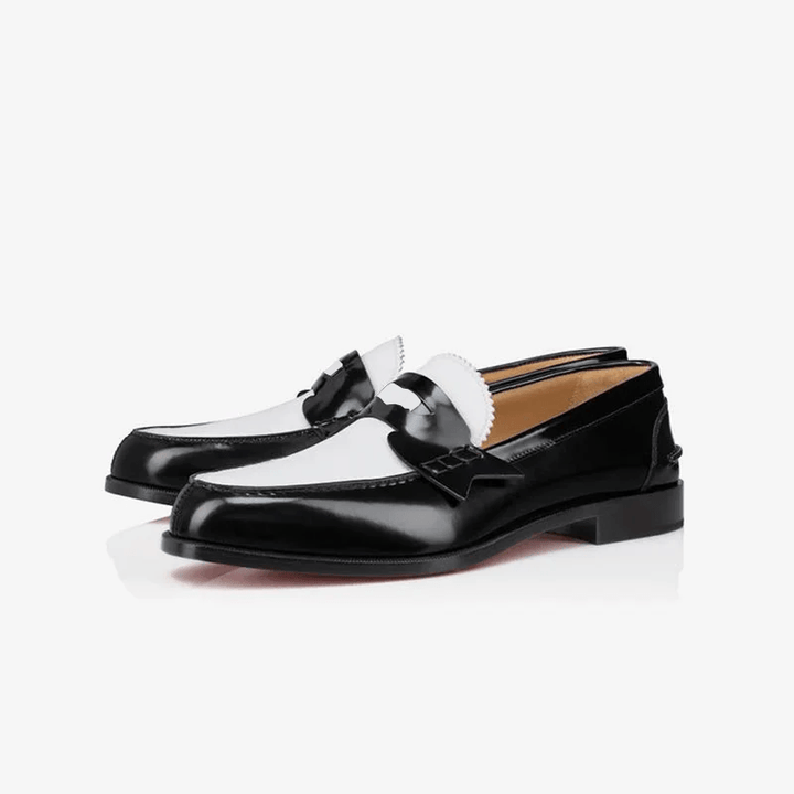 Casual Bi-color Leather Penny Loafers - ARNO CONTI