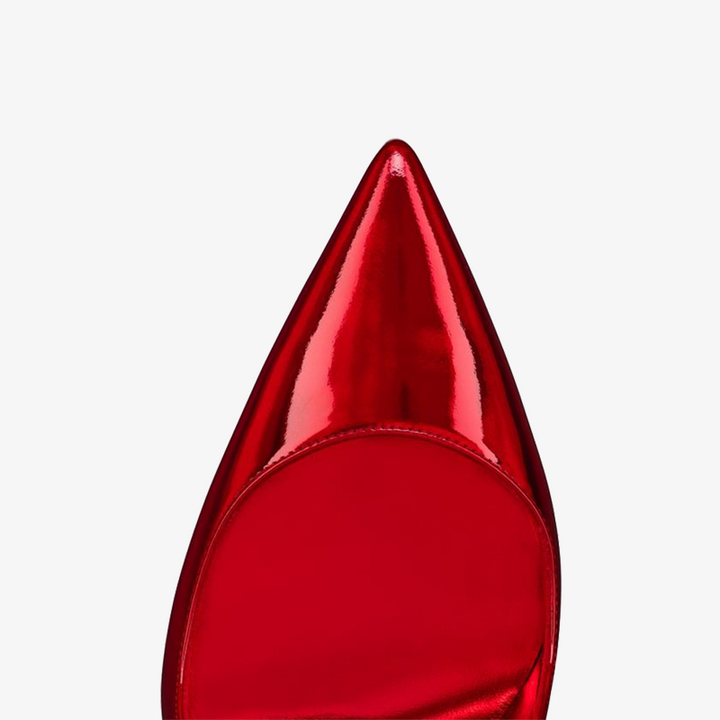 Red Patent Leather Pump Gold Heel - ARNO CONTI
