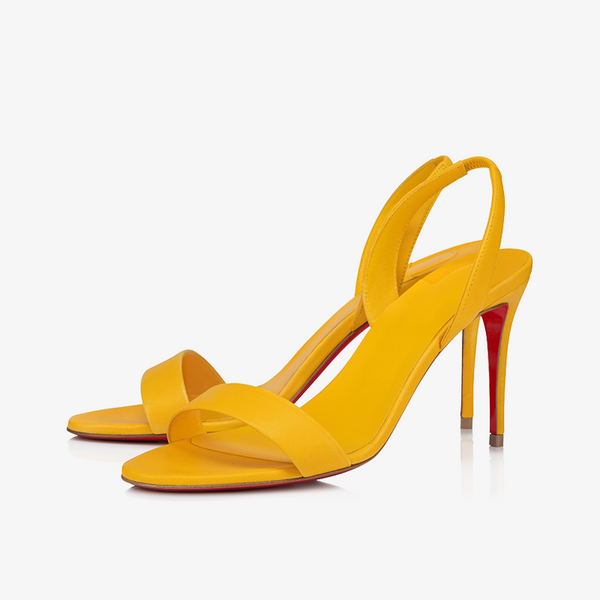 Yellow Calf Leather Sandal with Delicate Straps