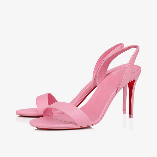 Pink Calf Leather Sandal with Almond Toe