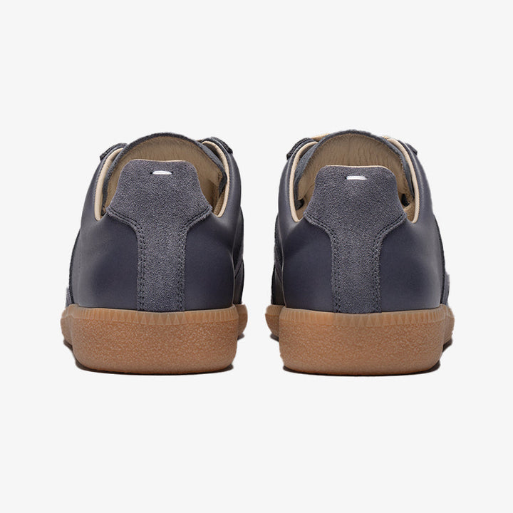 Pewter Leather and Suede Sneakers - Arno Conti Shoe