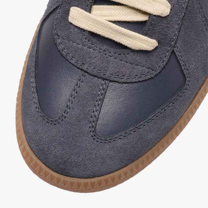 Pewter Leather and Suede Sneakers - Arno Conti Shoe