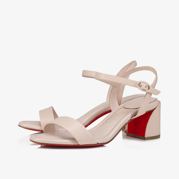 Elegant Beige Calf Leather Sandal