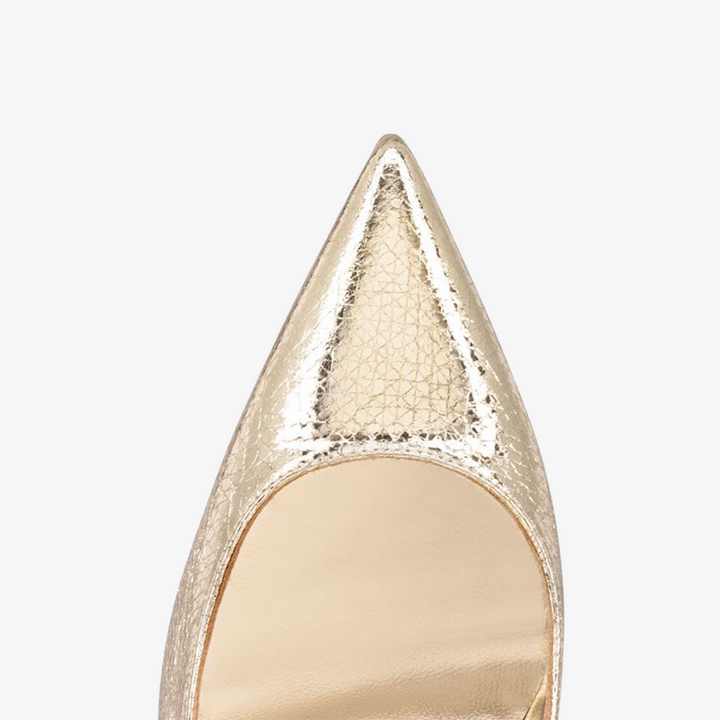 Silver Metallic Embossed Patent Leather Pump - ARNO CONTI