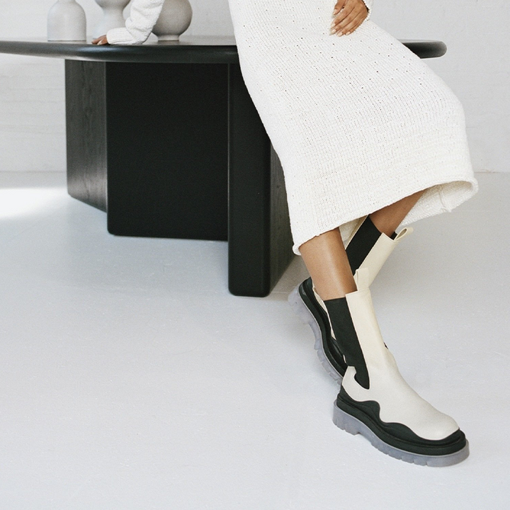 White/Black Chelsea Boots - Arno Conti Shoe