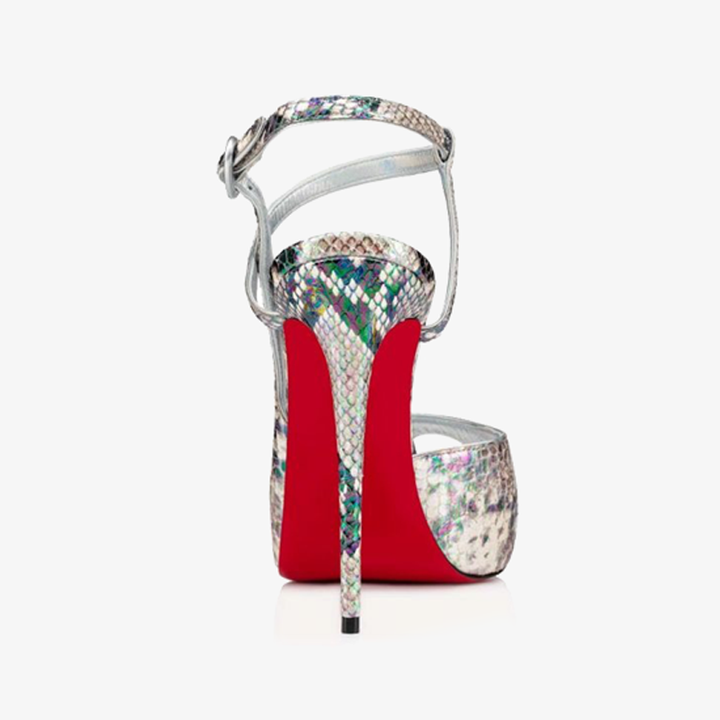 Silver Calf Leather Pumps and Crossover Strap Design - ARNO CONTI