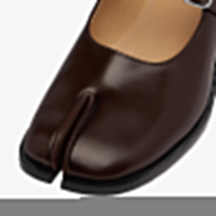 Brushed Leather Split-toe Flats - Arno Conti Shoe