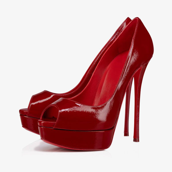 Red Patent Leather Thorn-Toe Pumps