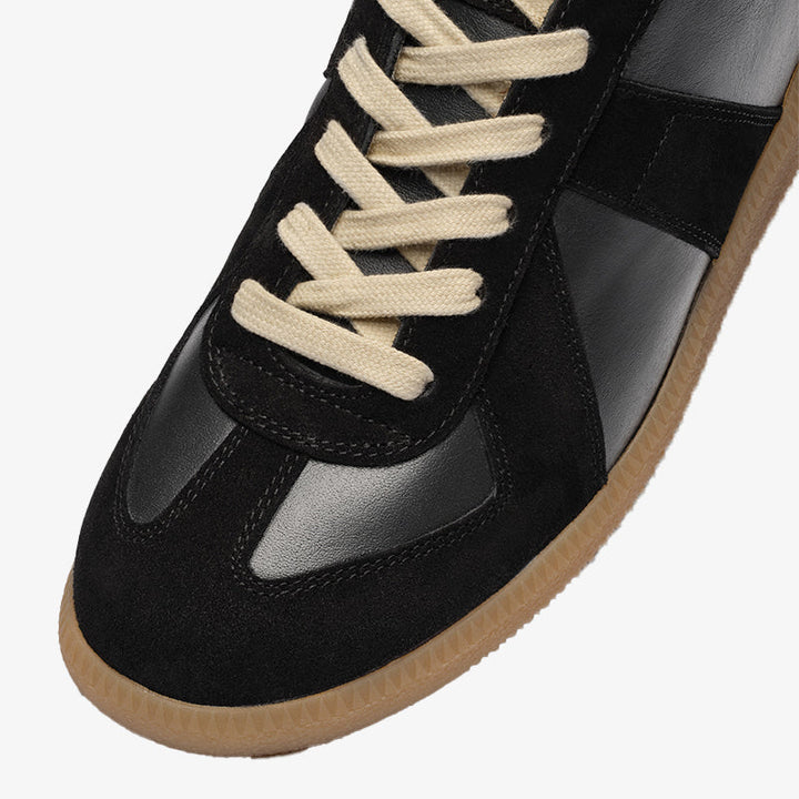 Black Leather and Suede Sneakers - Arno Conti Shoe