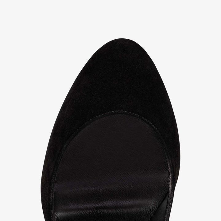 Black Suede Pump with Stiletto Heel - ARNO CONTI
