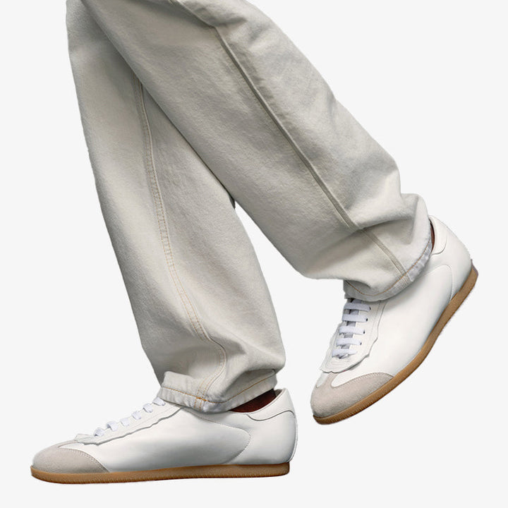 Stylish White Calf Leather Sneakers - Arno Conti Shoe