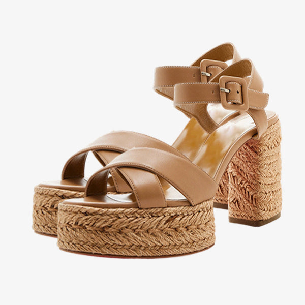 Camel Platform Espadrille Sandal
