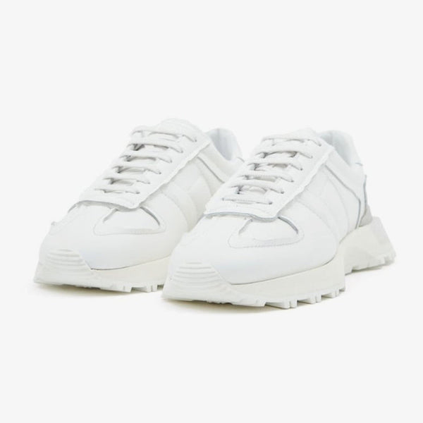 Vibrant White nylon Low-Top Trainers - Arno Conti Shoe