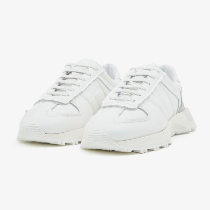 Vibrant White nylon Low-Top Trainers - Arno Conti Shoe