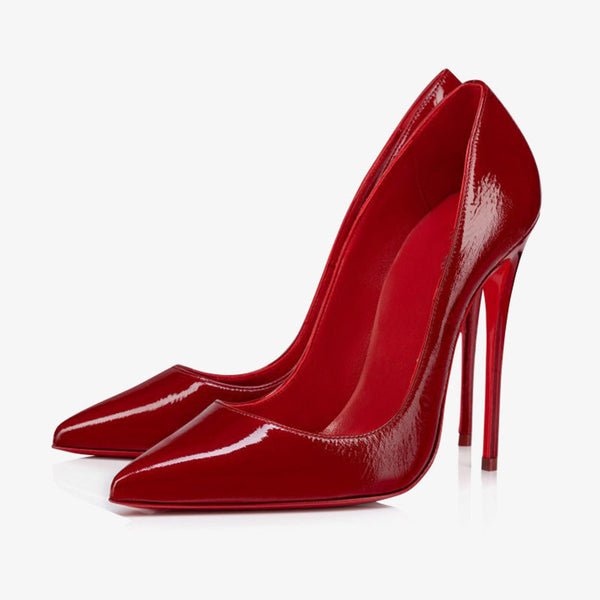 Red Patent Leather Sculpted Pumps 120mm